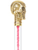 Color Crystal Elegance Brass Skull Cane with Invisible Acrylic Shaft Options