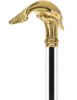 Crystal Elegance Brass Dolphin Cane with Invisible Acrylic Shaft Options