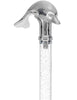 Crystal Elegance Chrome Dolphin Cane with Invisible Acrylic Shaft Options