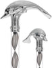 Crystal Elegance Chrome Dolphin Cane with Invisible Acrylic Shaft Options