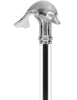 Crystal Elegance Chrome Dolphin Cane with Invisible Acrylic Shaft Options