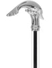 Crystal Elegance Chrome Dolphin Cane with Invisible Acrylic Shaft Options