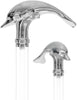 Crystal Elegance Chrome Dolphin Cane with Invisible Acrylic Shaft Options