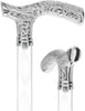 Crystal Elegance Chrome Fritz Cane with Invisible Acrylic Shaft Options