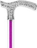 Color Crystal Elegance Chrome Fritz Cane with Invisible Acrylic Shaft Options