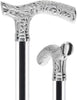 Crystal Elegance Chrome Fritz Cane with Invisible Acrylic Shaft Options