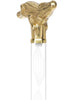 Crystal Elegance Brass Alligator Cane with Invisible Acrylic Shaft Options