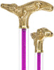 Color Crystal Elegance Brass Alligator Cane with Invisible Acrylic Shaft Options