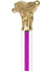 Color Crystal Elegance Brass Alligator Cane with Invisible Acrylic Shaft Options