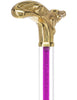 Color Crystal Elegance Brass Alligator Cane with Invisible Acrylic Shaft Options