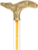 Color Crystal Elegance Brass Alligator Cane with Invisible Acrylic Shaft Options