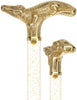 Crystal Elegance Brass Alligator Cane with Invisible Acrylic Shaft Options