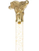 Crystal Elegance Brass Alligator Cane with Invisible Acrylic Shaft Options