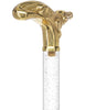 Crystal Elegance Brass Alligator Cane with Invisible Acrylic Shaft Options