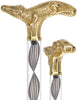 Crystal Elegance Brass Alligator Cane with Invisible Acrylic Shaft Options