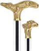 Crystal Elegance Brass Alligator Cane with Invisible Acrylic Shaft Options