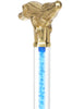 Color Crystal Elegance Brass Alligator Cane with Invisible Acrylic Shaft Options