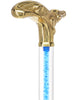 Color Crystal Elegance Brass Alligator Cane with Invisible Acrylic Shaft Options