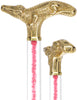 Color Crystal Elegance Brass Alligator Cane with Invisible Acrylic Shaft Options