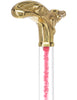 Color Crystal Elegance Brass Alligator Cane with Invisible Acrylic Shaft Options