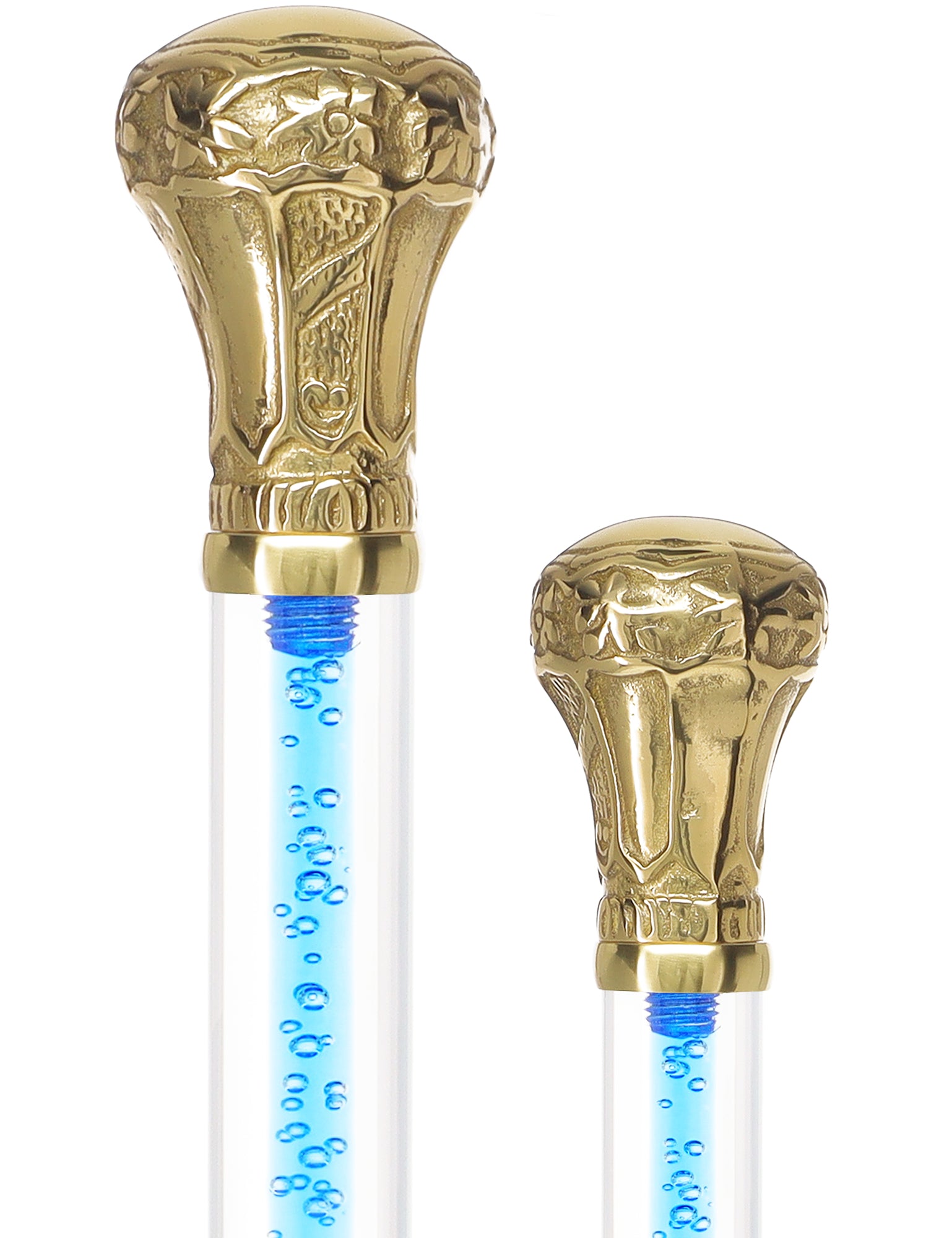 Custom Invisble Color Crystal Elegance Brass Knob Cane with Invisible Acrylic Shaft Op