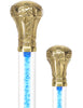 Color Crystal Elegance Brass Knob Cane with Invisible Acrylic Shaft Options