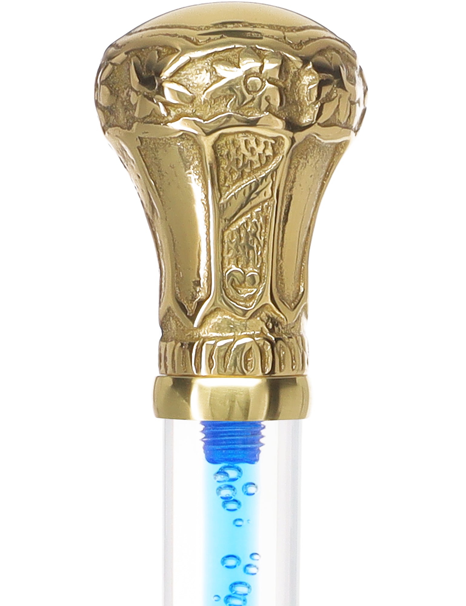 Color Crystal Elegance Brass Knob Cane with Invisible Acrylic Shaft Options