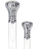 Crystal Elegance Chrome Knob Cane with Invisible Acrylic Shaft Options