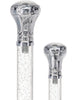 Crystal Elegance Chrome Knob Cane with Invisible Acrylic Shaft Options