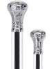 Crystal Elegance Chrome Knob Cane with Invisible Acrylic Shaft Options