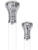 Crystal Elegance Chrome Knob Cane with Invisible Acrylic Shaft Options