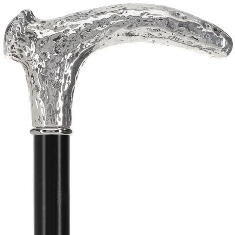 Italian Luxury 925r Silver Stag Horn Cane - Beechwood Shaf