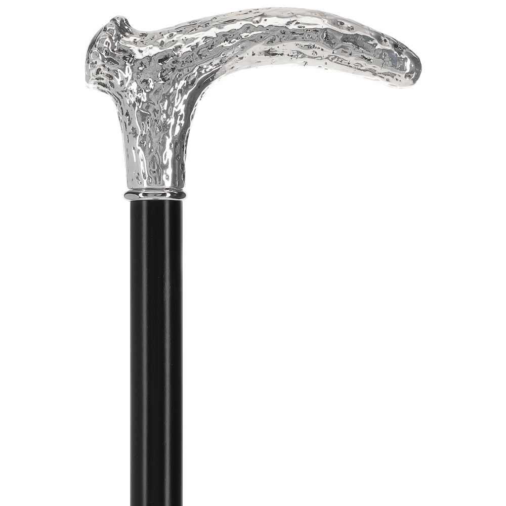 Italian Luxury 925r Silver Stag Horn Cane - Beechwood Shaf
