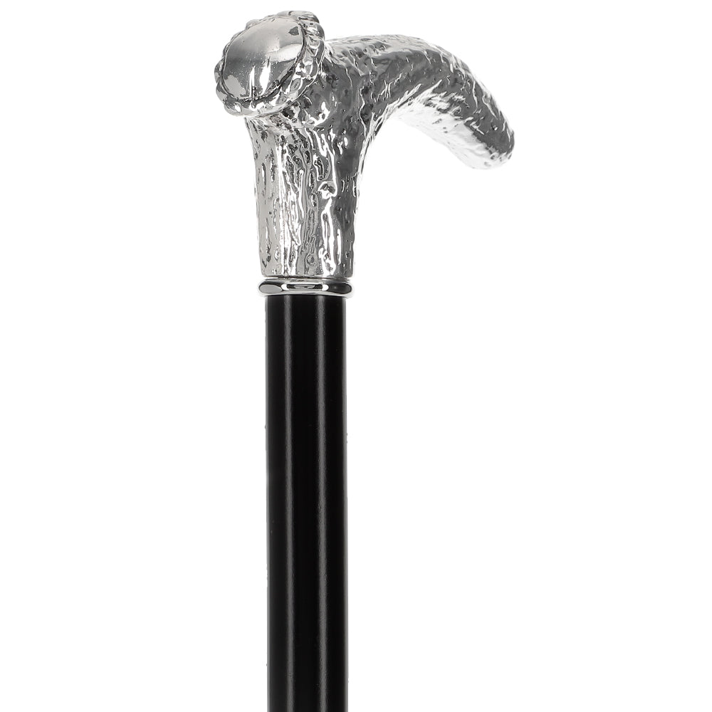 Italian Luxury 925r Silver Stag Horn Cane - Beechwood Shaf