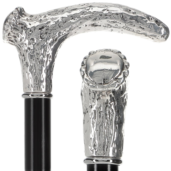 Italian Luxury 925r Silver Stag Horn Cane - Beechwood Shaf