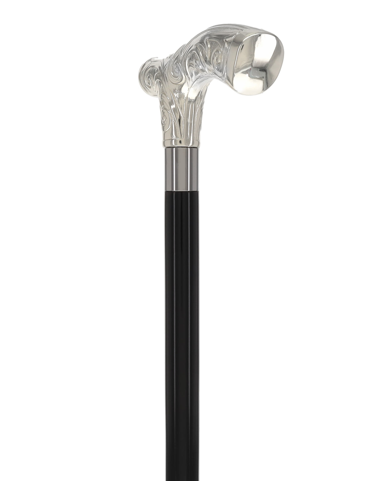 Italian Luxury Silver 925r Embossed Fritz Handle Cane