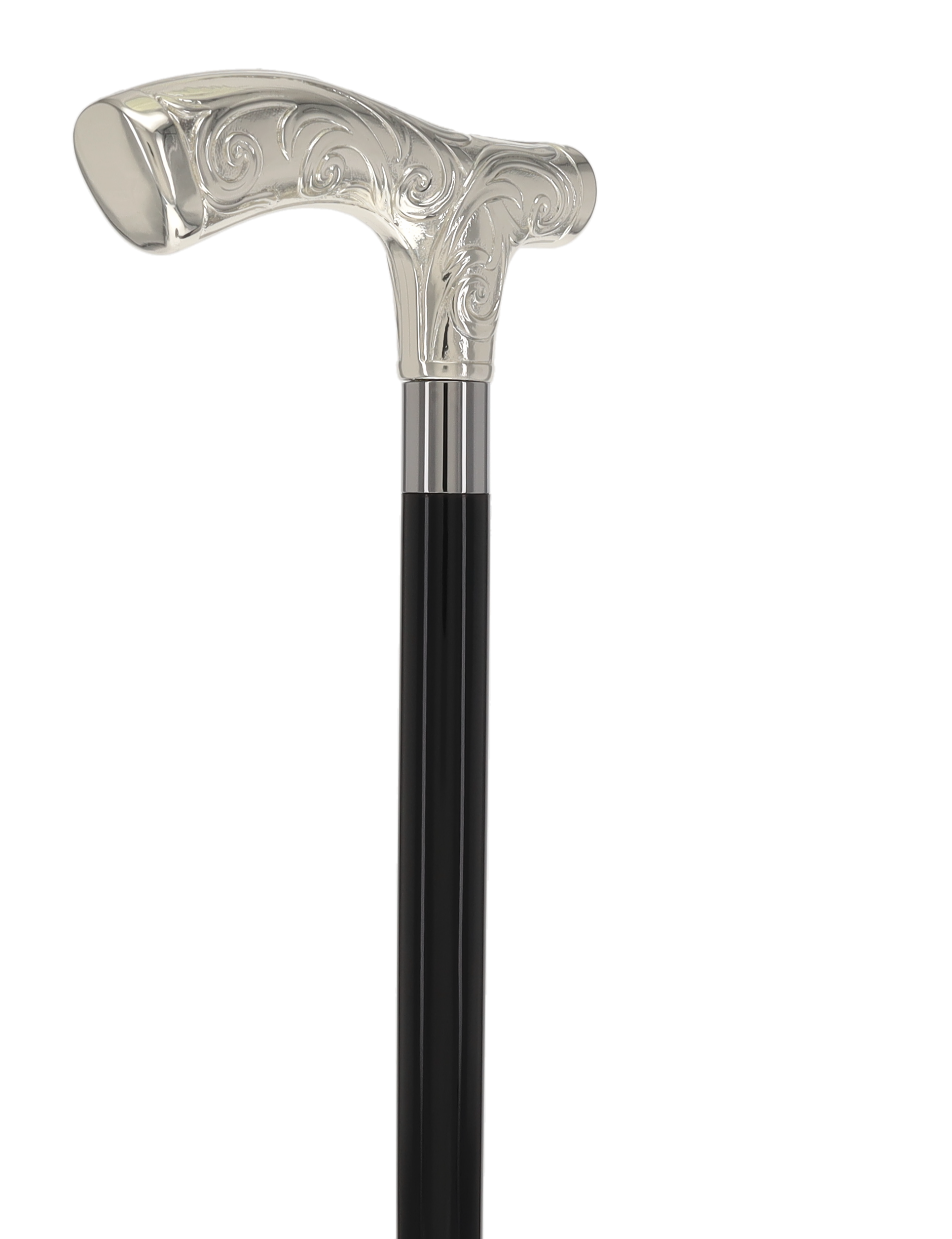 Italian Luxury Silver 925r Embossed Fritz Handle Cane
