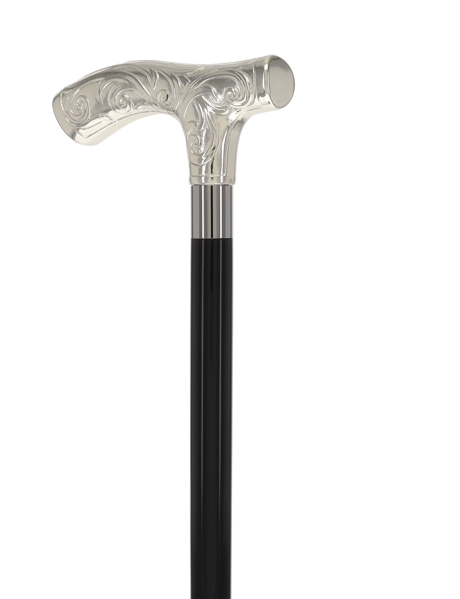 Italian Luxury Silver 925r Embossed Fritz Handle Cane