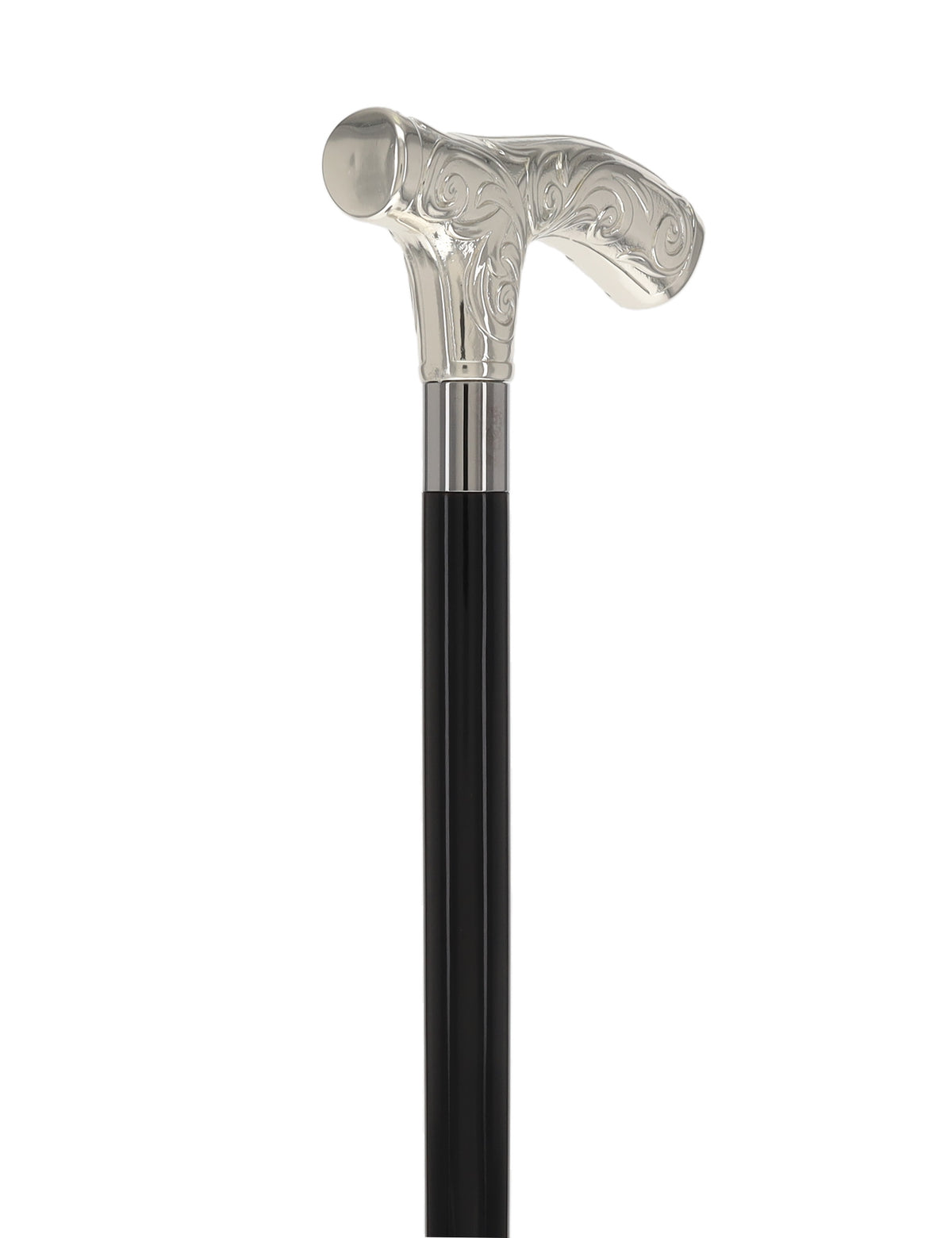 Italian Luxury Silver 925r Embossed Fritz Handle Cane