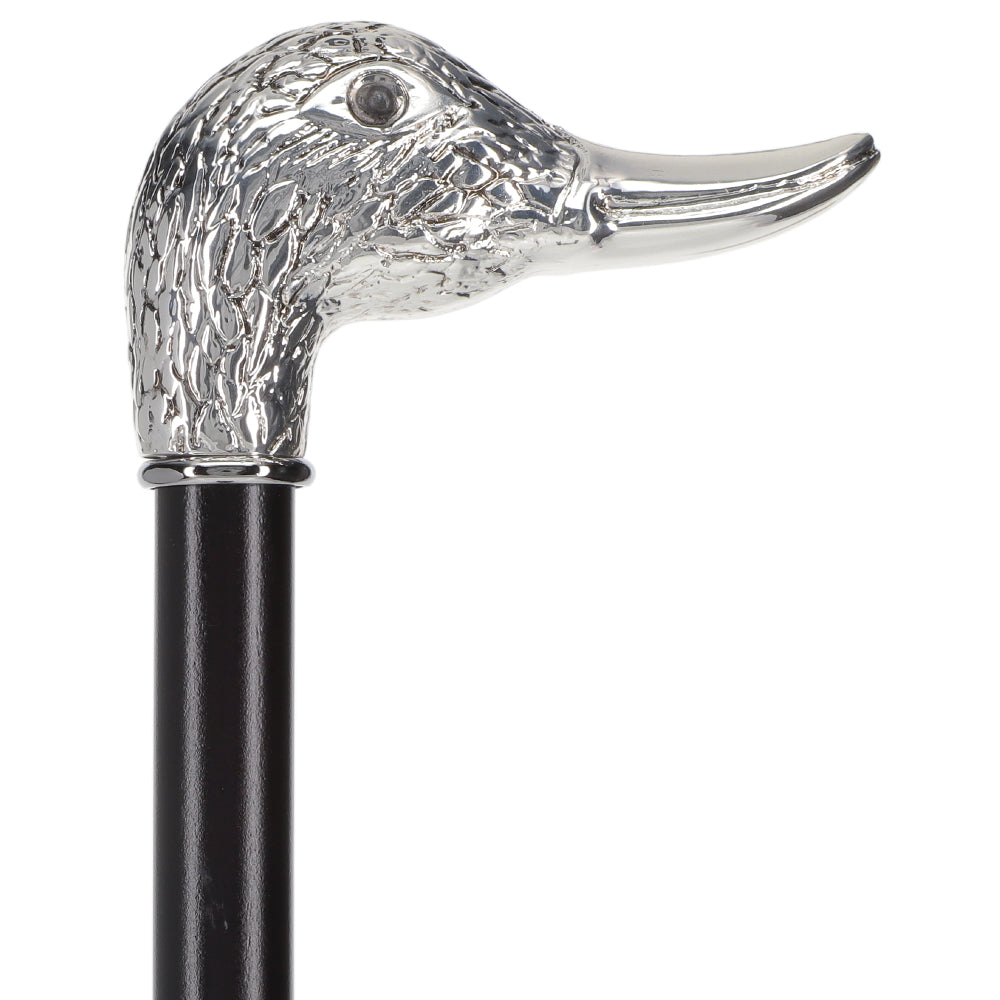 Italian Luxury Silver 925 Duck Walking Stick: Elegant Design