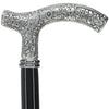 Scratch and Dent Downton Abbey Inspired - Silver 925r Petite Embossed Fritz Handle Walking Cane V2020
