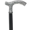 Scratch and Dent Downton Abbey Inspired - Silver 925r Petite Embossed Fritz Handle Walking Cane V2020