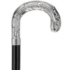 Silver 925r Ribbed Wheat Tourist Handle Walking Cane with Black Beechwood Shaft and Collar