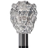 Scratch and Dent Silver 925r Lion Head Walking Stick With Black Beechwood Shaft and Collar V2400