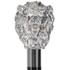 Silver 925r Lion Head Walking Stick With Black Beechwood Shaft and Collar
