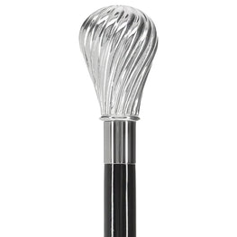Italian Luxury: Spiral Bulb Knob Stick, Crafted in 925r Silver