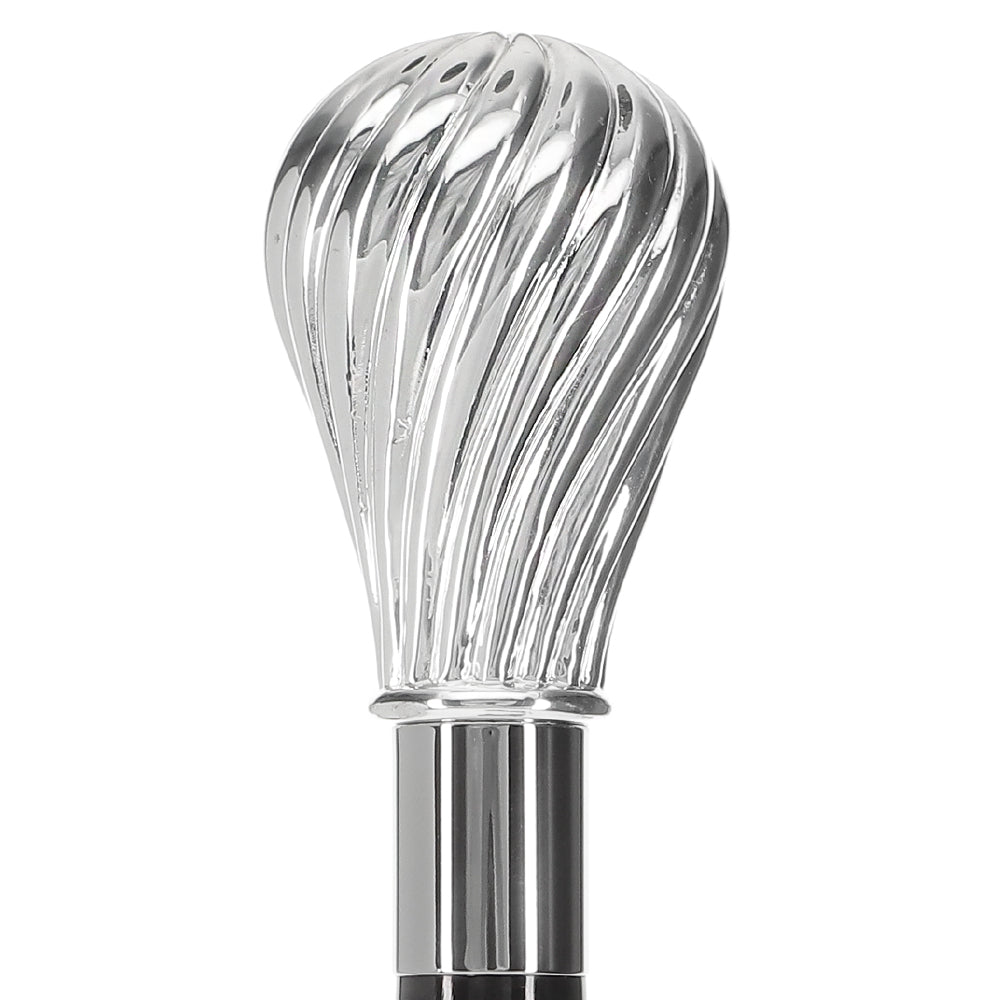 Italian Luxury: Spiral Bulb Knob Stick, Crafted in 925r Silver
