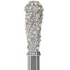 Scratch and Dent Silver 925r Swarovski Crystal Encrusted Elongated Knob Walking Stick with Black Beechwood Shaft V2312