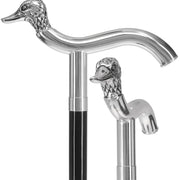 Italian Luxury: 925r Silver Duck Head Fritz Cane, Beechwood