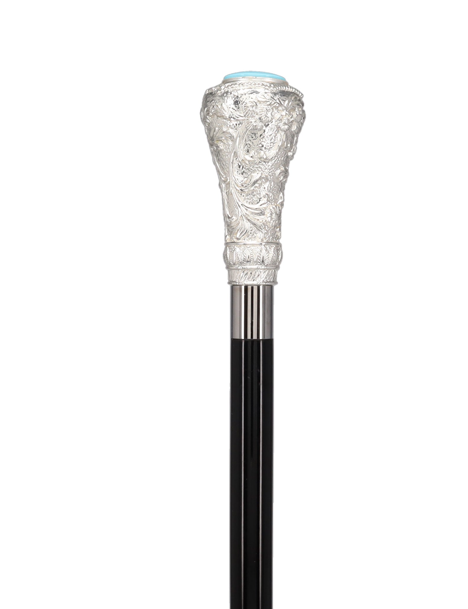 Italian Luxury: 925r Silver Knob Cane, Beechwood Shaft, Pillbox